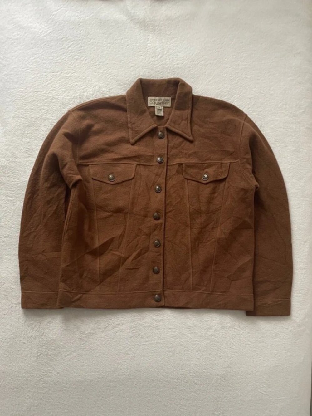 Vintage Camel Brown Jones New York 100% Wool Shacket Size M